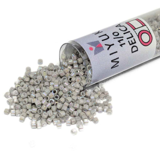 DB1508 Tubo Miyuki Delica 11/0Opaque Opaque Light Smoke AB 7,2gr  - Miyukilandia