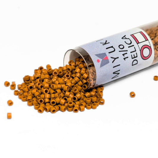 DB2287 Tubo Miyuki Delica 11/0 Frosted Opaque Glaze Burnt Orange 7,2gr  - Miyukilandia
