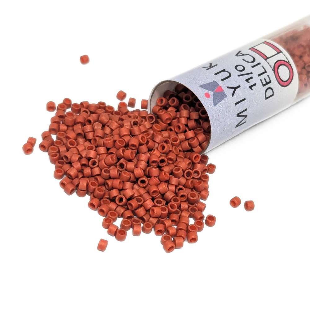 DB2288 Miyuki Delica Tube 11/0 Frosted Opaque Glazed Red 7.2gr.