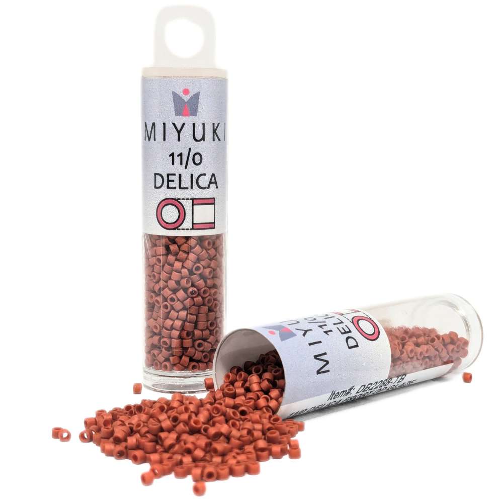 DB2288 Miyuki Delica Tube 11/0 Frosted Opaque Glazed Red 7.2gr.