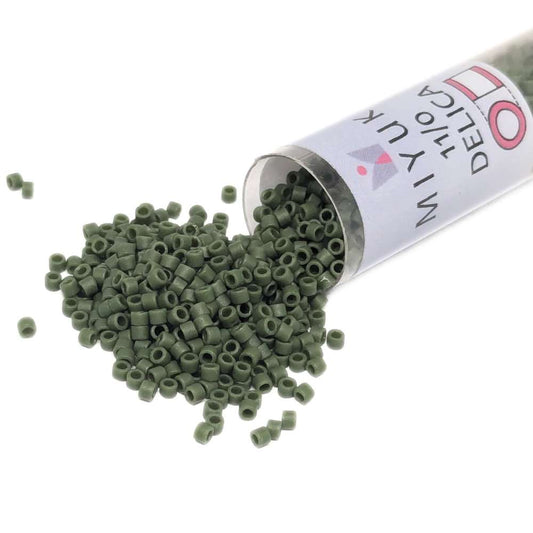 DB2291 Miyuki Delica 11/0 Frost Opaque Glaze Dark Green 7,2gr.  - Miyukilandia