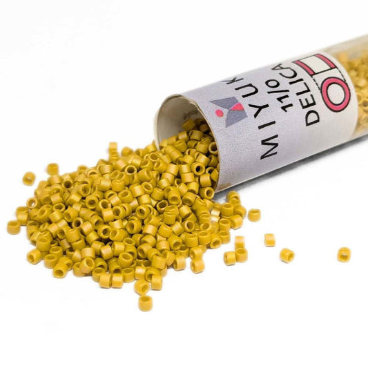 DB2302 Tubo Miyuki Delica 11/0 Frost Opaque Glaze Rainbow Yellow 7,2gr  - Miyukilandia
