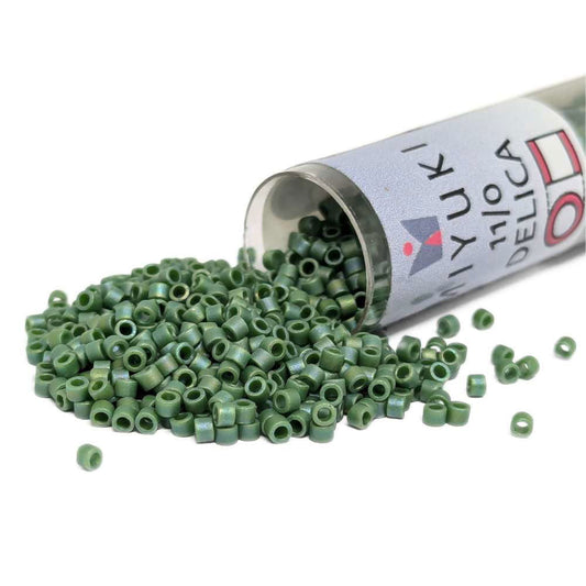 DB2311 Tubo Miyuki Delica 11/0 Frost Opaque Glaze Rainbow Green 7,2gr  - Miyukilandia