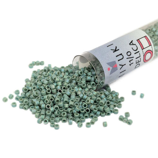 DB2313 Tubo Miyuki Delica 11/0 Frosted Opaque Glaze Celadon 7,2gr  - Miyukilandia
