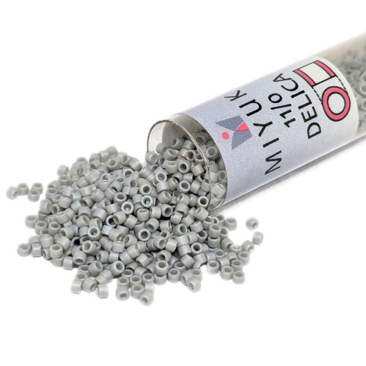 DB2320 Tubo Miyuki Delica 11/0 Frosted Opaque Glaze Rainbow Cadet Grey 7,2gr  - Miyukilandia