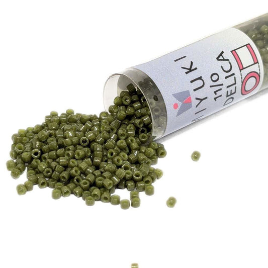 DB2357 Tubo Miyuki Delica 11/0 Duracoat Opaque Army Green 7,2gr  - Miyukilandia
