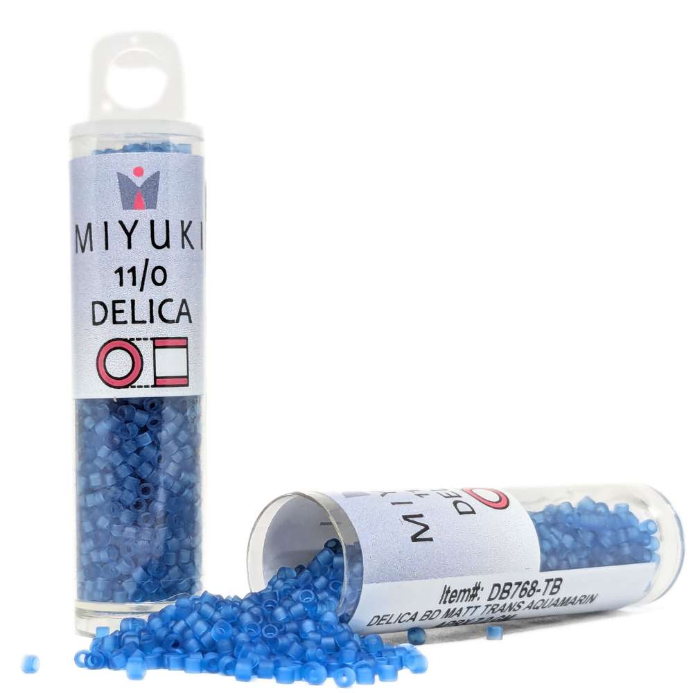 DB0768 Miyuki Delica Tube 11/0 Matte Transparent Aquamarine 7.2gr.