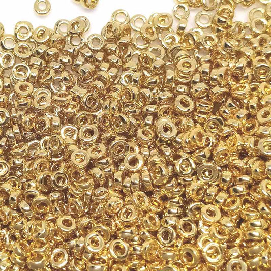 Distanciadores Miyuki 3 x 1,3mm 24kt Gold Light Plated 1 gr.  - Miyukilandia