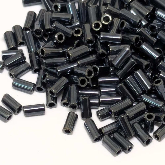 bugle beads miyuki canutillos gunmetal