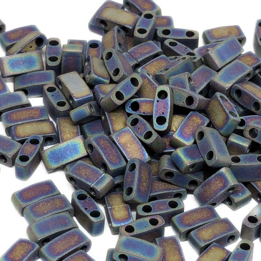 Miyuki Half-Tila - 2,5mm - 2 gr. - Matte Black AB  - Miyukilandia