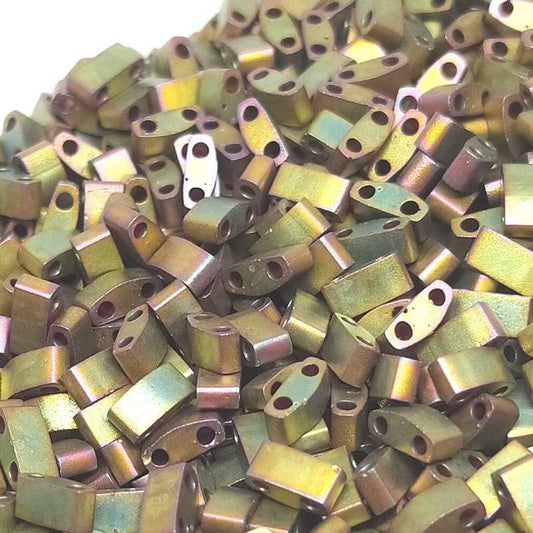 Miyuki Half-Tila - 2,5mm - 2 gr. - Matte Met Khaki Iris  - Miyukilandia