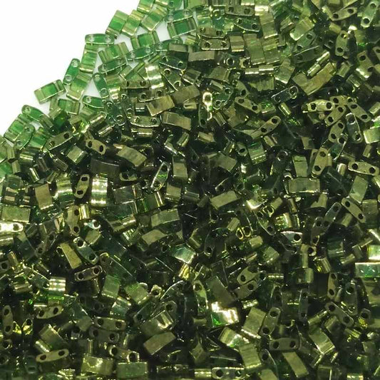 Miyuki Half-Tila - 2,5mm - 2 gr. - Olive Green Gold Luster  - Miyukilandia