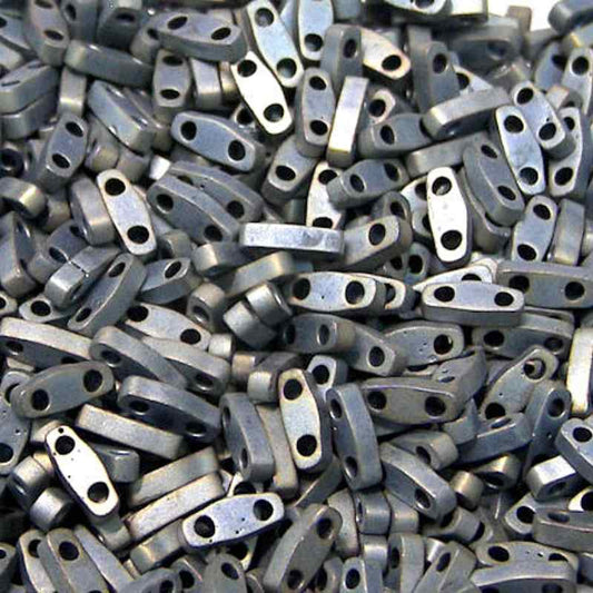 Miyuki Quarter-Tila - 5x1,2x1,9mm - 1 gr. Matte Met Silver Grey  - Miyukilandia