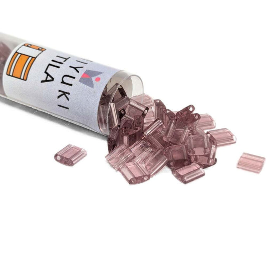 Miyuki Tila 142 - Transparent Smoky Amethyst - Tubo 7,2gr. -  