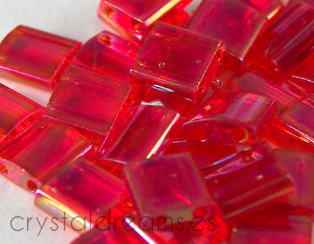 Miyuki Tila 5mm -  pack de 2 gr. - Transparent Red AB  - Miyukilandia