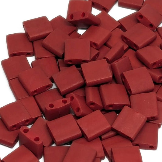 Miyuki Tila 5mm pack de 2 gr. - Matte Brick Red  - Miyukilandia