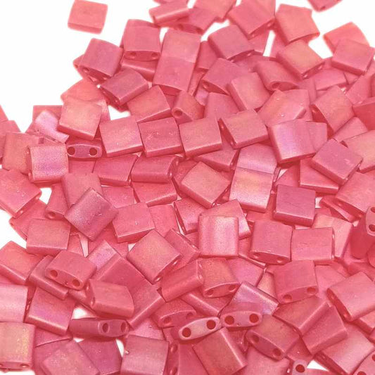 Miyuki Tila 5mm pack de 2 gr. - Matte Trasparent Red Orange AB  - Miyukilandia