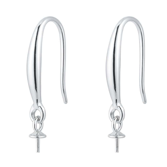 pendientes en plata de ley con pincho para perlas