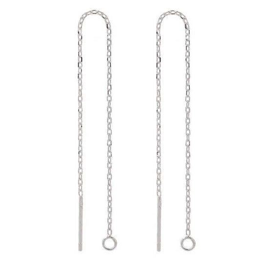 Pendientes largos de cadena plata de Ley 925 99mm anilla: 1,2mm -  - Crystaldreams Abalorios