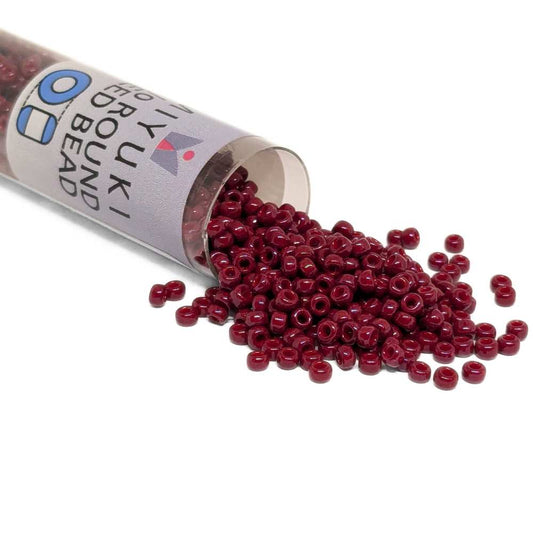 Miyuki Seed Beads Tube 11/0 "Dyed Opaque Maroon" Color 1464