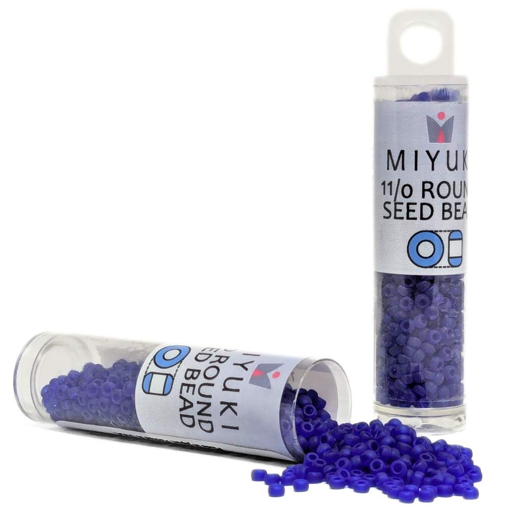 Miyuki Seed Beads Tube 11/0 "Matte Transparent Cobalt" Color 151F