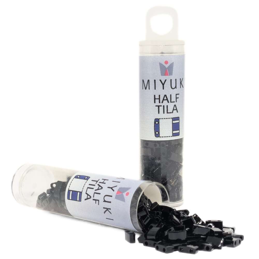 TLH-401 Tubo de Miyuki Half-Tila - Black -  