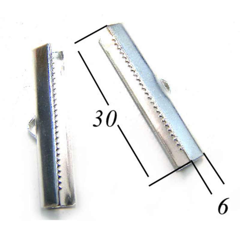 Terminales 30x6mm Agujero:2mm Silver - Miyukilandia