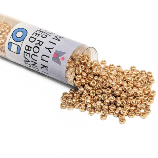 Tubo Rocallas Miyuki 11/0 "Galvanized Yellow Gold" Color 1053  - Miyukilandia