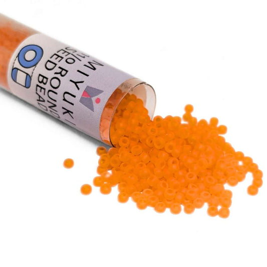 Tubo Rocallas Miyuki 11/0 "Matte Transparent Orange" Color 138F  - Miyukilandia