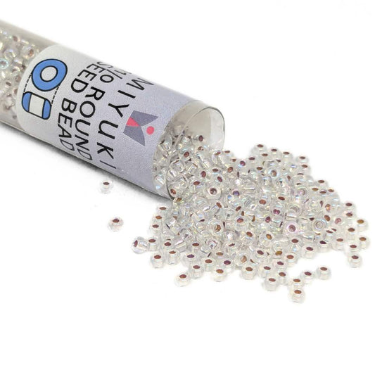 Tubo Rocallas Miyuki 11/0 "Silver Lined Crystal AB" Color 1001  - Miyukilandia
