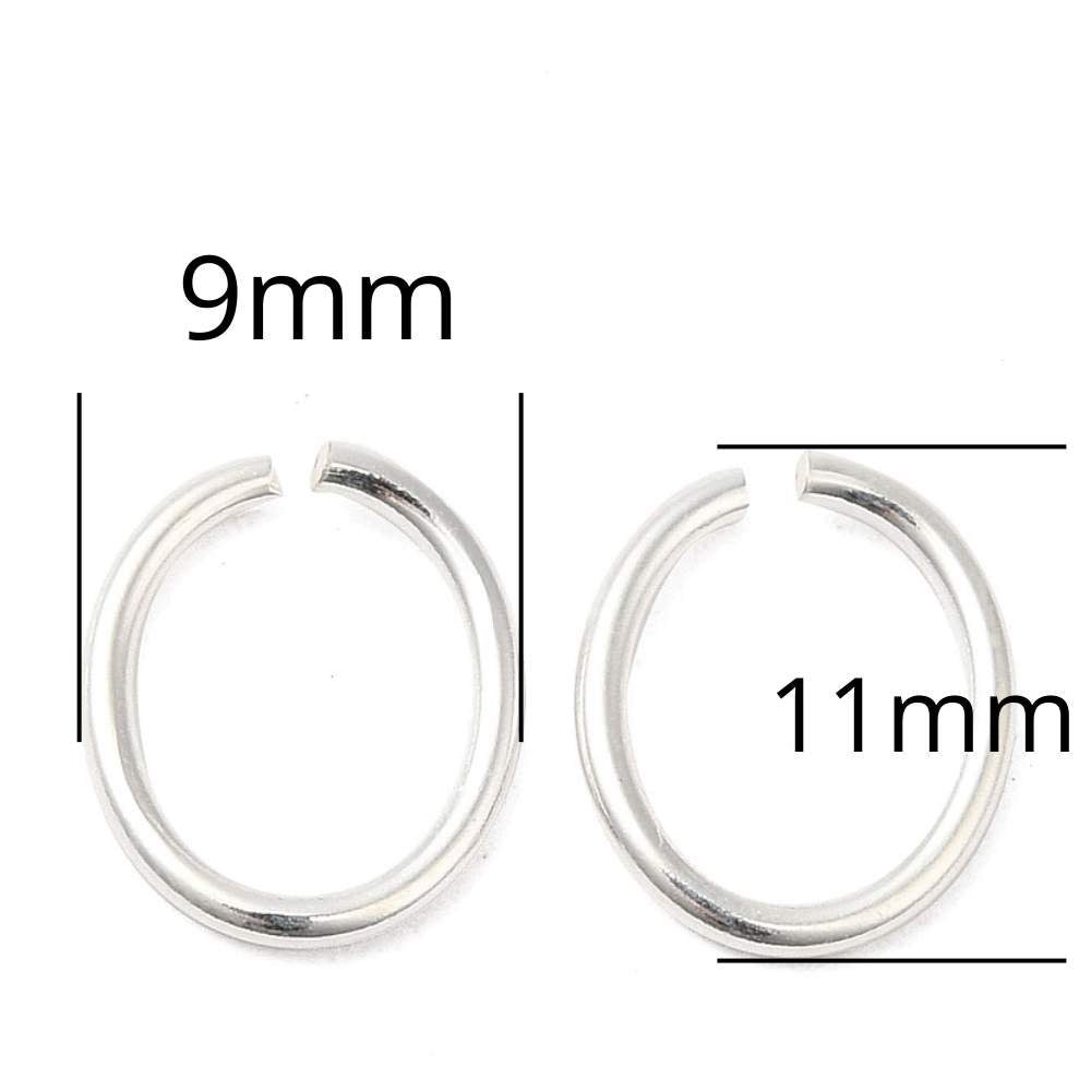 Anillas ovaladas en plata de ley 925