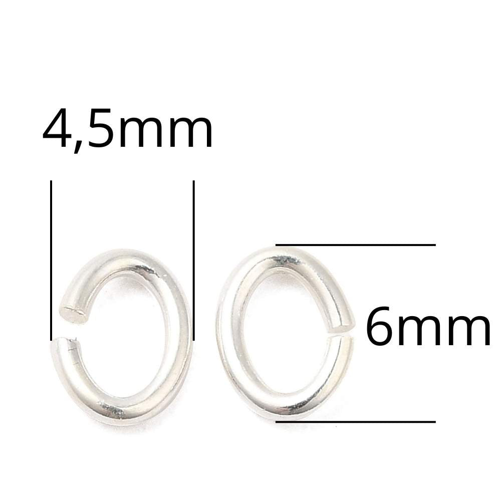 Anillas ovaladas en plata de ley 925