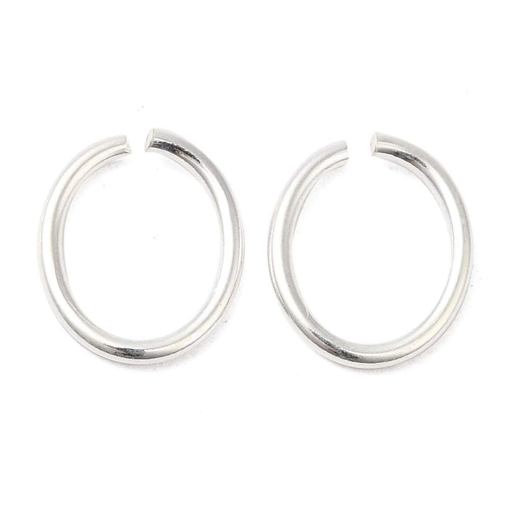 anillas abiertas ovaladas en plata de ley