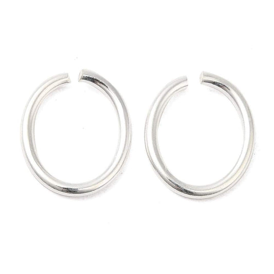 anillas abiertas ovaladas en plata de ley