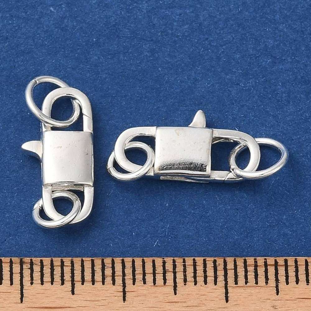 cierre para pulsera modelso mosqueton en plata de ley