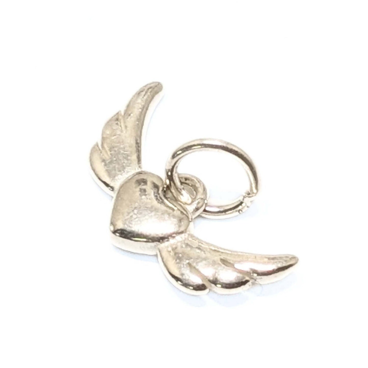 Charm de plata 925 corazón alado para joyería artesanal