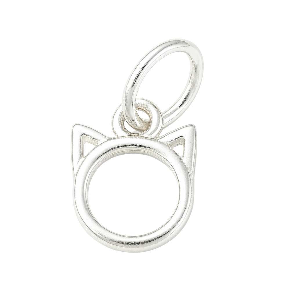 Colgante Gato en Plata de Ley 925 con Anilla – 7x8mm