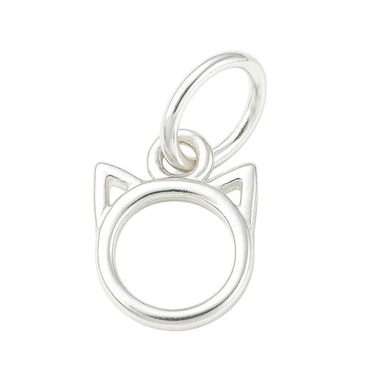 Colgante Gato en Plata de Ley 925 con Anilla – 7x8mm