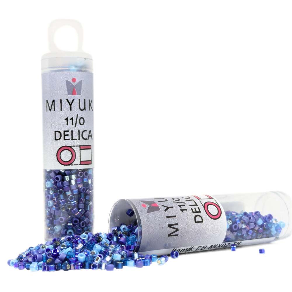 DB-MIX02 Miyuki Delica 11/0 Blue Tones Mix Tube 7.2gr