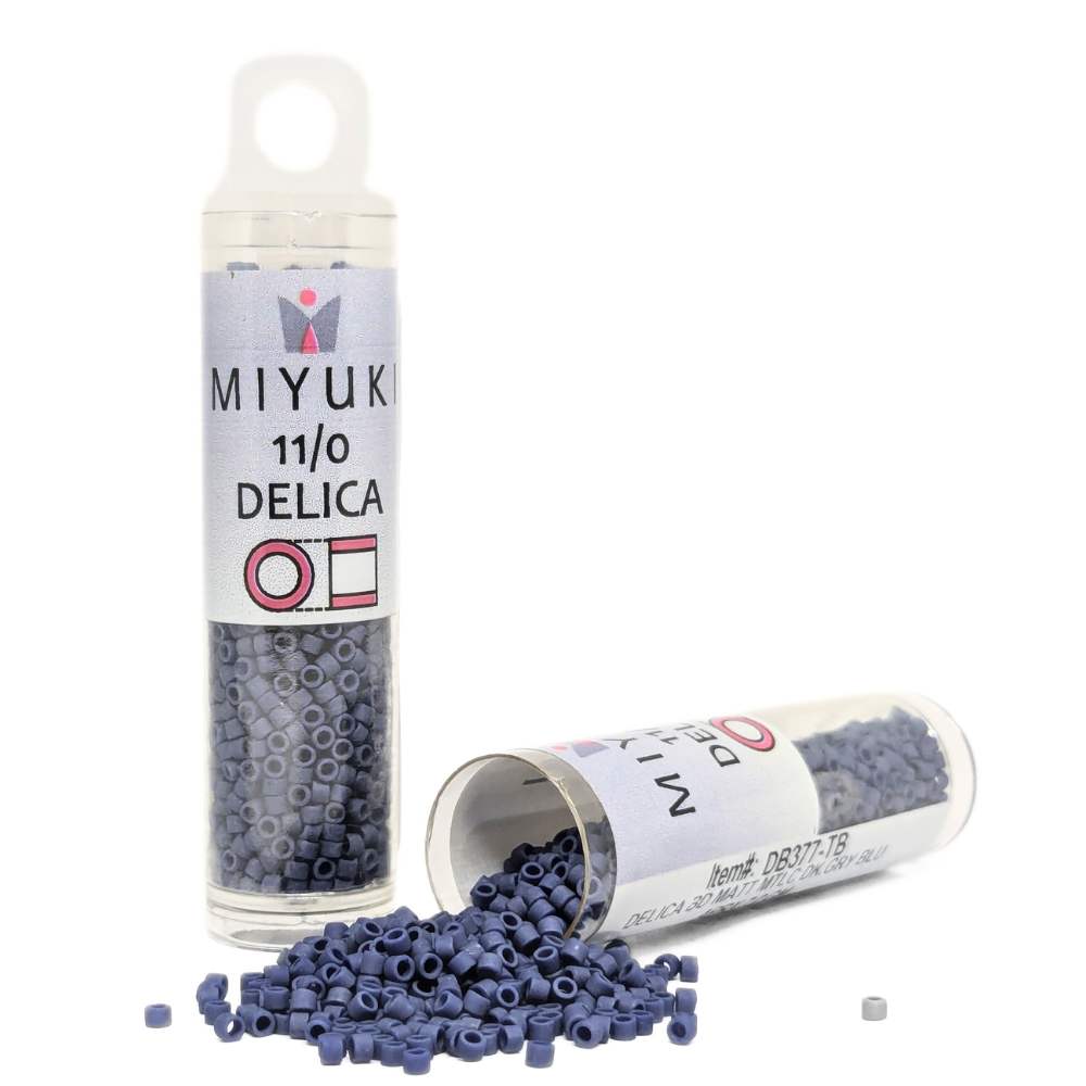 DB0377 Miyuki Delica Tube 11/0 Matte Metallic Dark Gray Blue 7.2gr