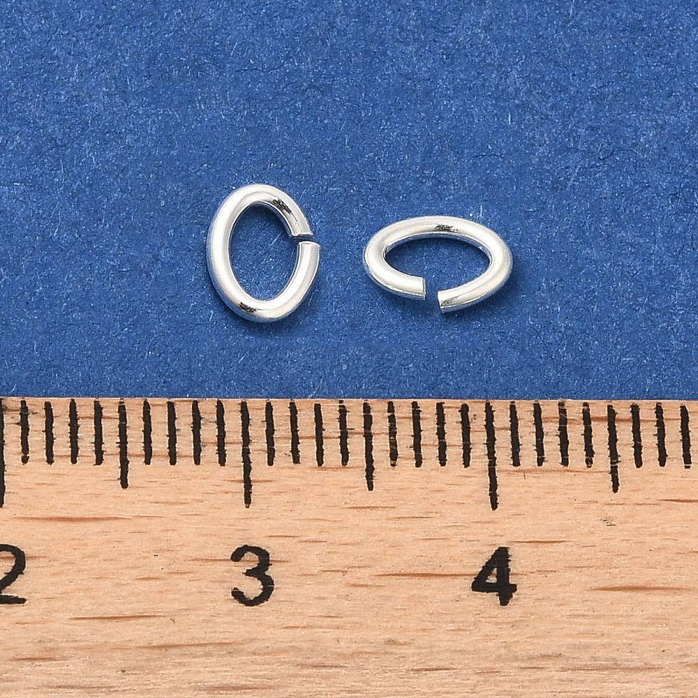 Anillas ovaladas para eslabones en plata de ley 925