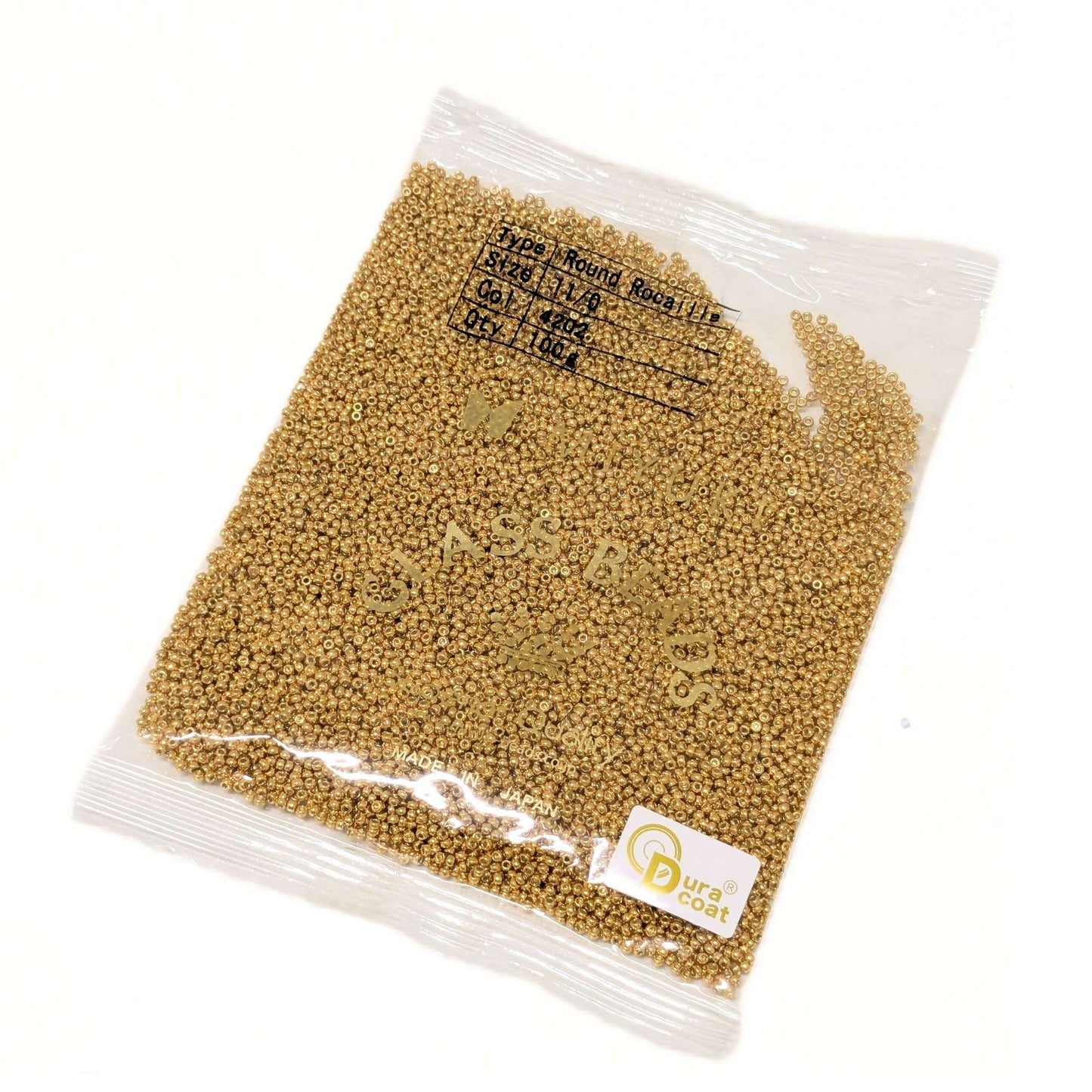 100 gr. 11/0 MIYUKI rocalla 4202 Duracoat Galvanized Gold