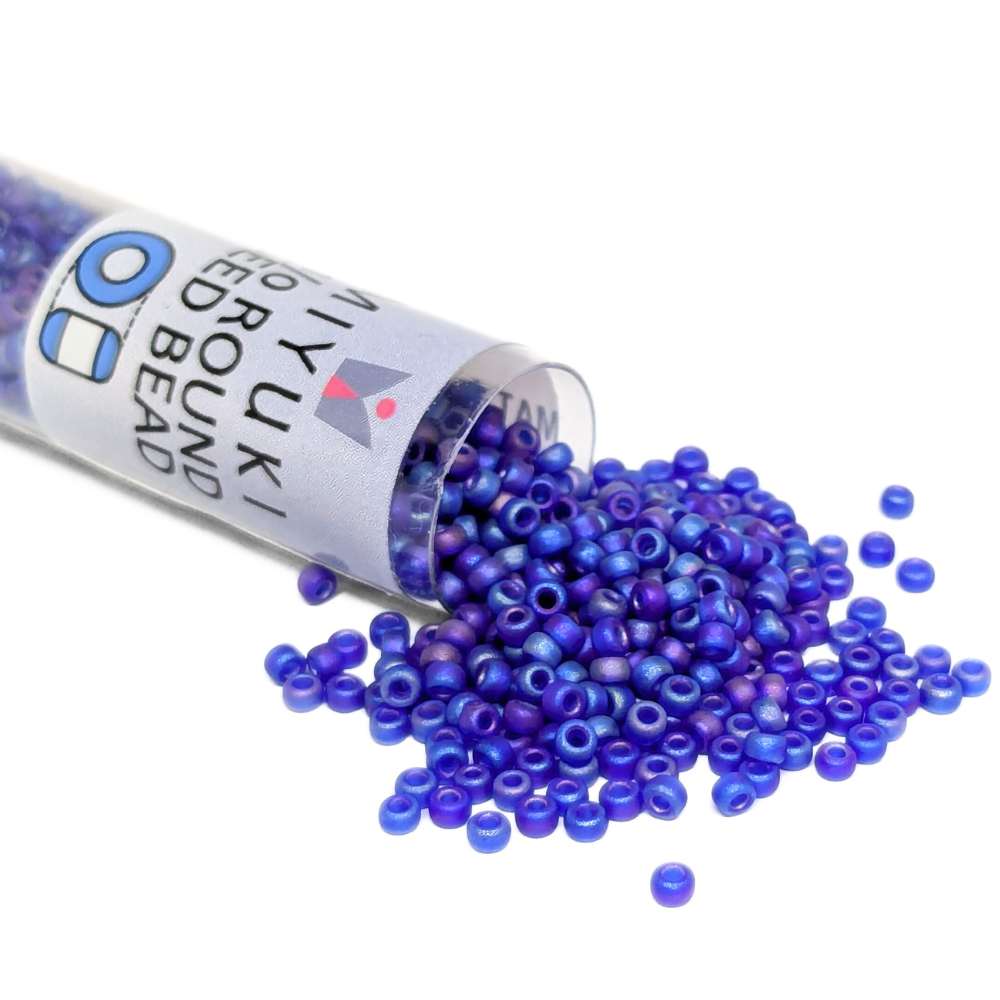 Miyuki Seed Beads Tube 11/0 "Matte Transparent Cobalt AB" Color 151FR