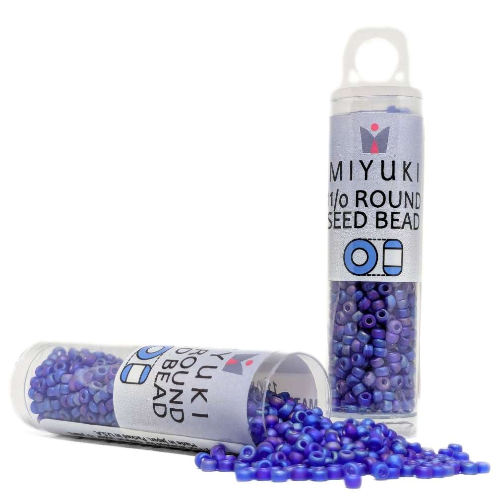 Miyuki Seed Beads Tube 11/0 "Matte Transparent Cobalt AB" Color 151FR