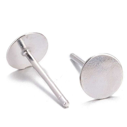 pendientes acero inoxidable plateado 10mm