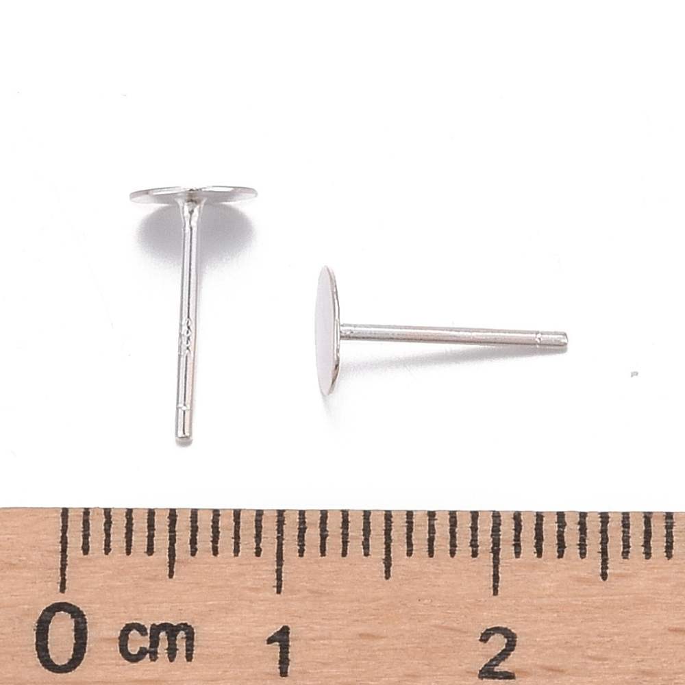 pendientes enchufe en plata de ley 6mm