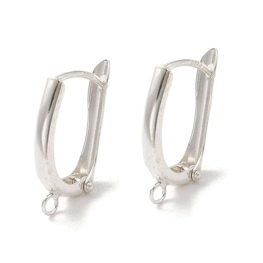 Arete de Aro con Pestillo en Plata de Ley 925 y Bucle – 20,5 mm