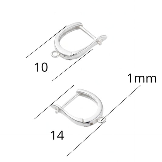 Fornituras de pendientes en plata 925 con cierre de pestillo