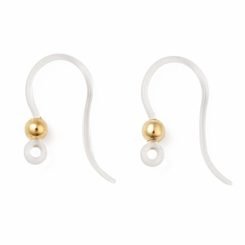 2x Gancho Hippie de resina 16x12mm Acero inox antialérgico Gold