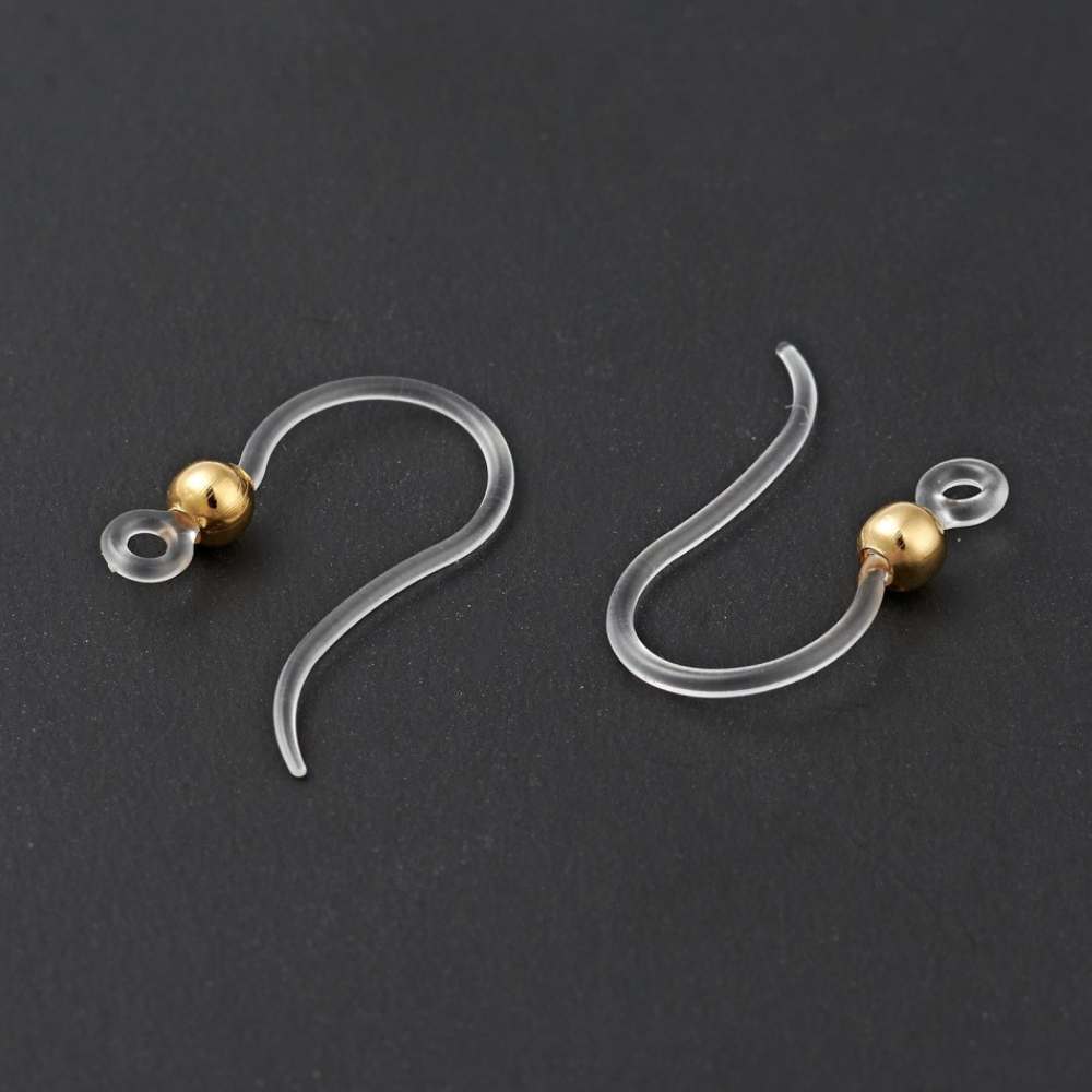 2x Gancho Hippie de resina 16x12mm Acero inox antialérgico Gold